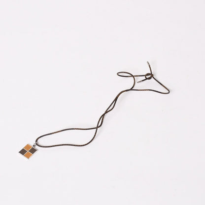 Louis Vuitton Pendentif Damier 925 Sterling Silver Necklace Brown Yellow — view 8