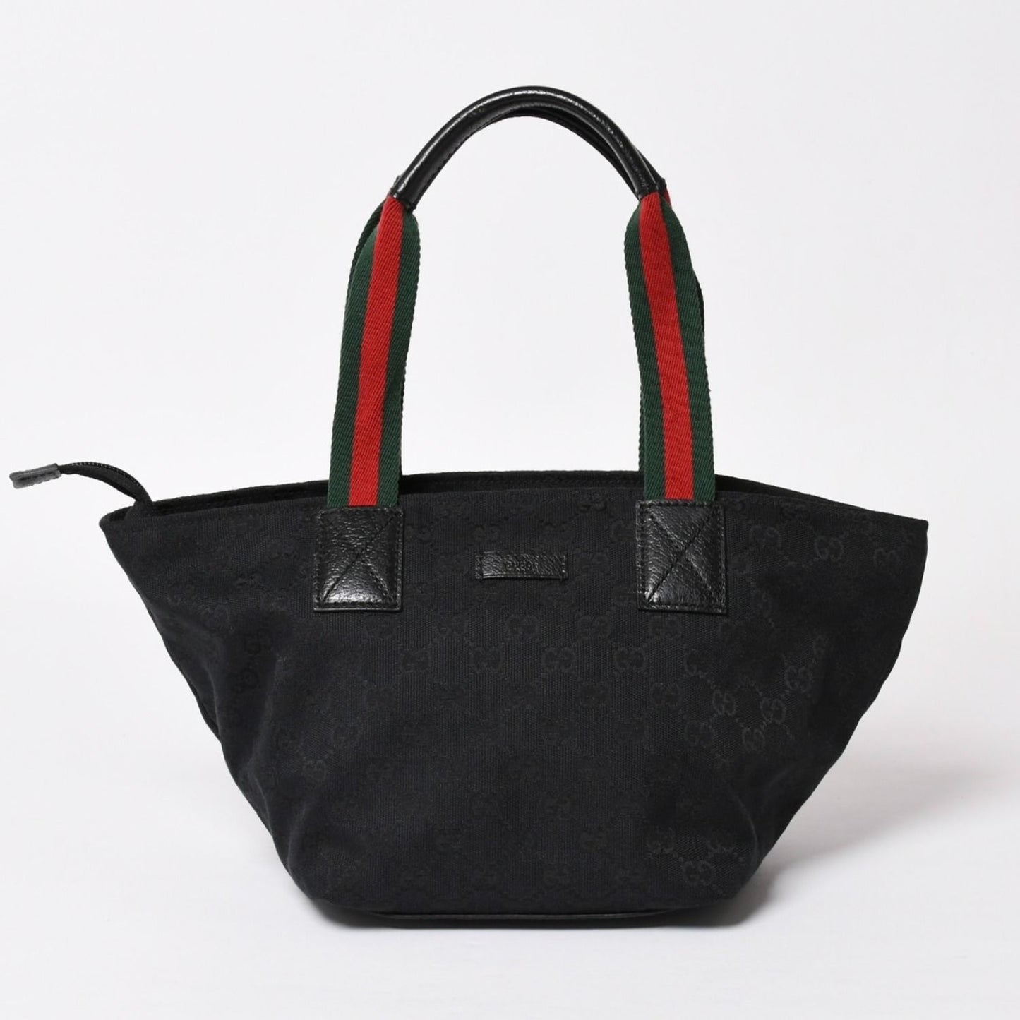 Gucci Sherry Line Hand Bag Handbag GG Canvas Black