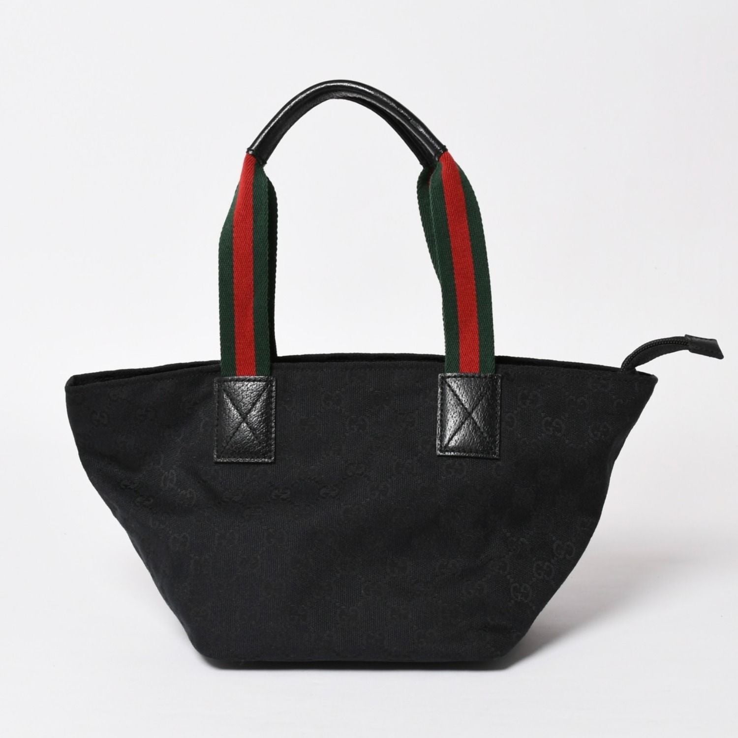 Gucci Sherry Line Hand Bag Handbag GG Canvas Black — view 2