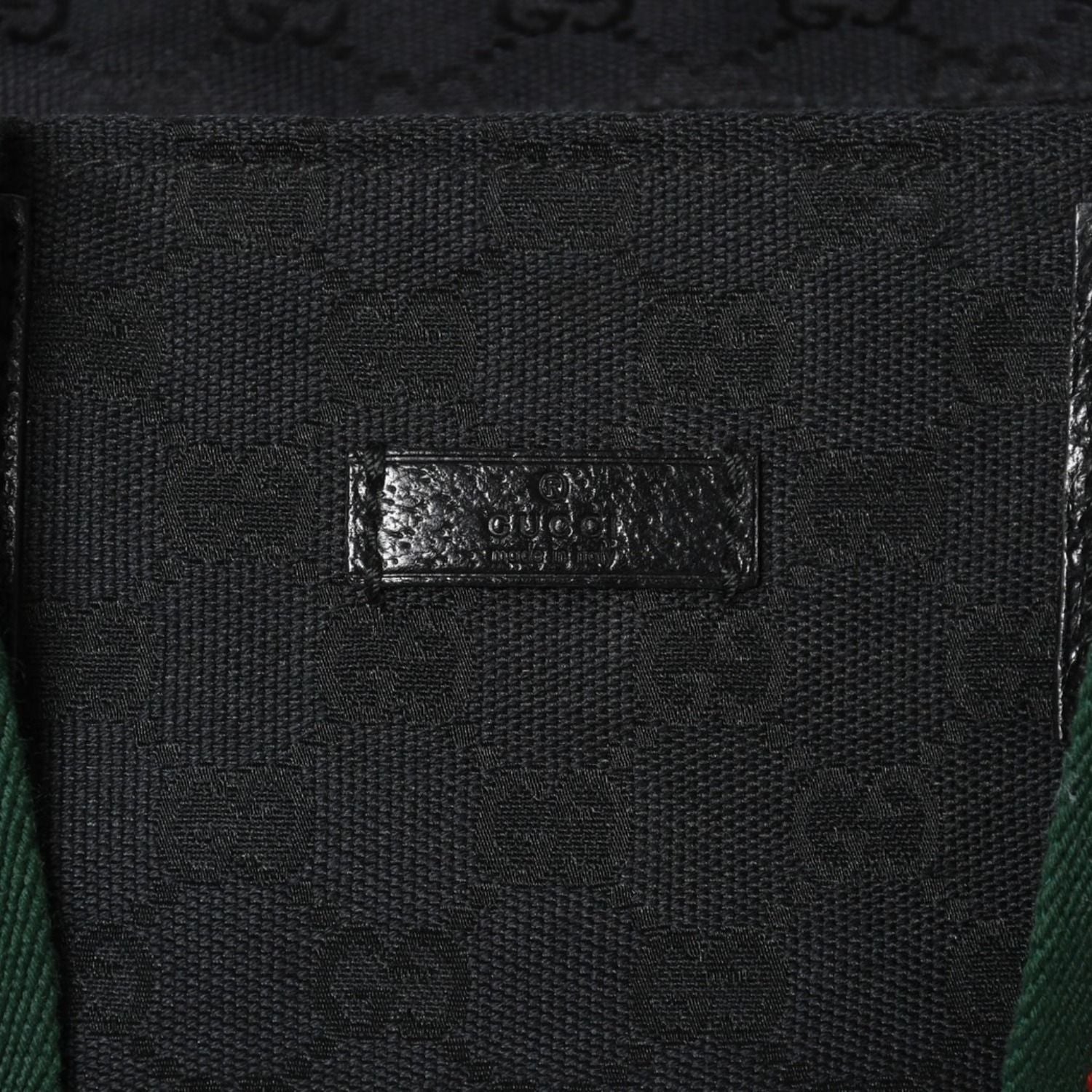 Gucci Sherry Line Hand Bag Handbag GG Canvas Black — view 7