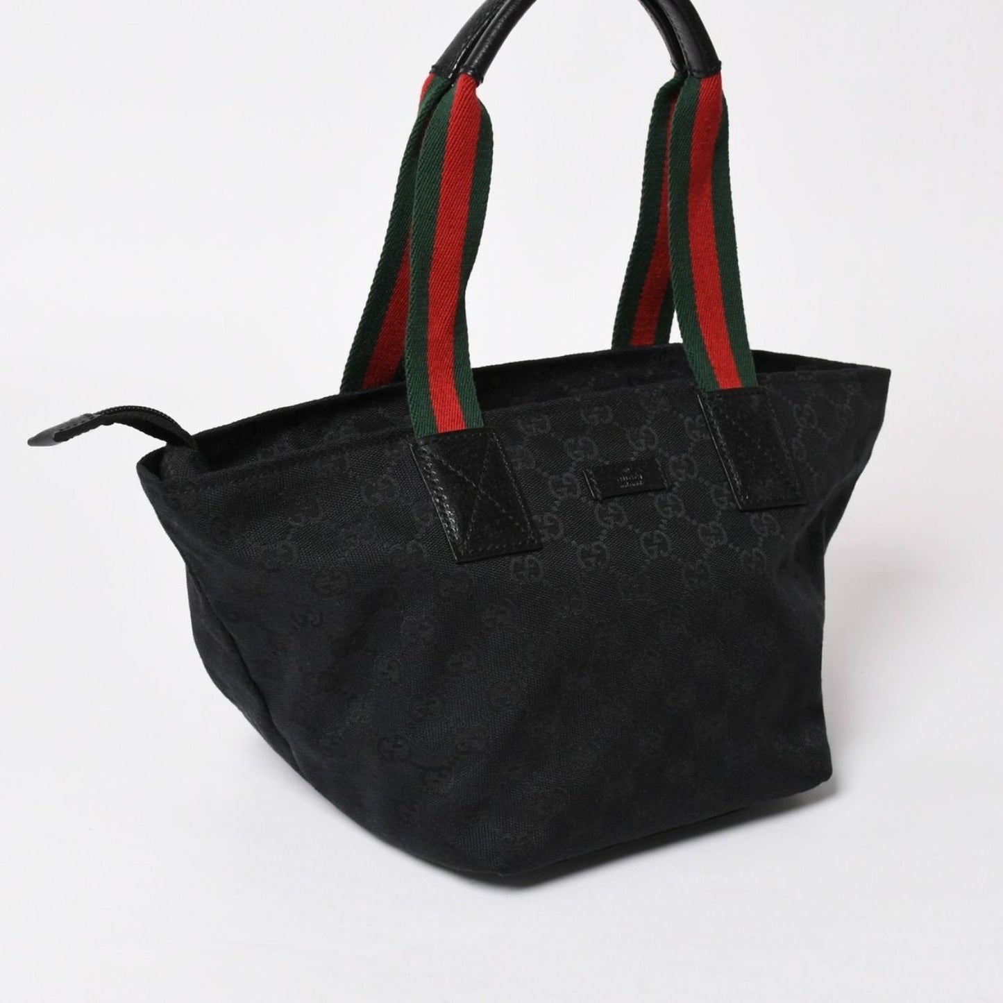 Gucci Sherry Line Hand Bag Handbag GG Canvas Black — view 3
