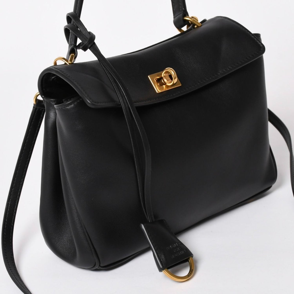 Balenciaga Rodeo 2-Way Shoulder Bag Calfskin Black Gold — view 3