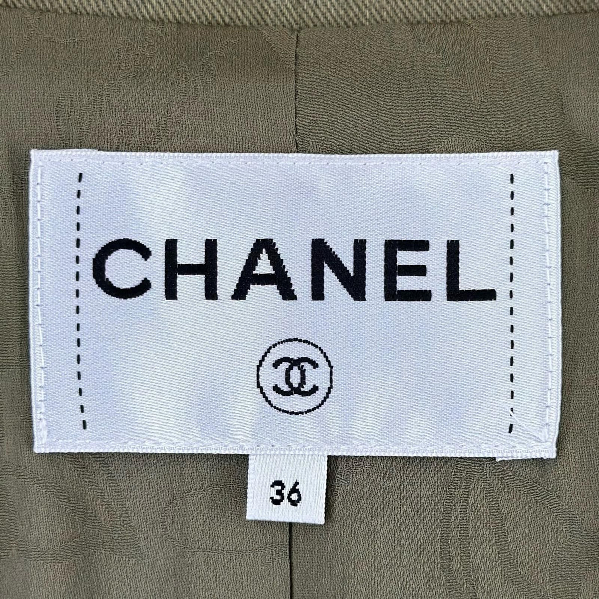 Chanel AW Military Jacket Cotton Khaki Coco Buttons 36 — view 8