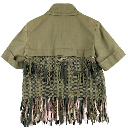 Chanel AW Military Jacket Cotton Khaki Coco Buttons 36 — view 2