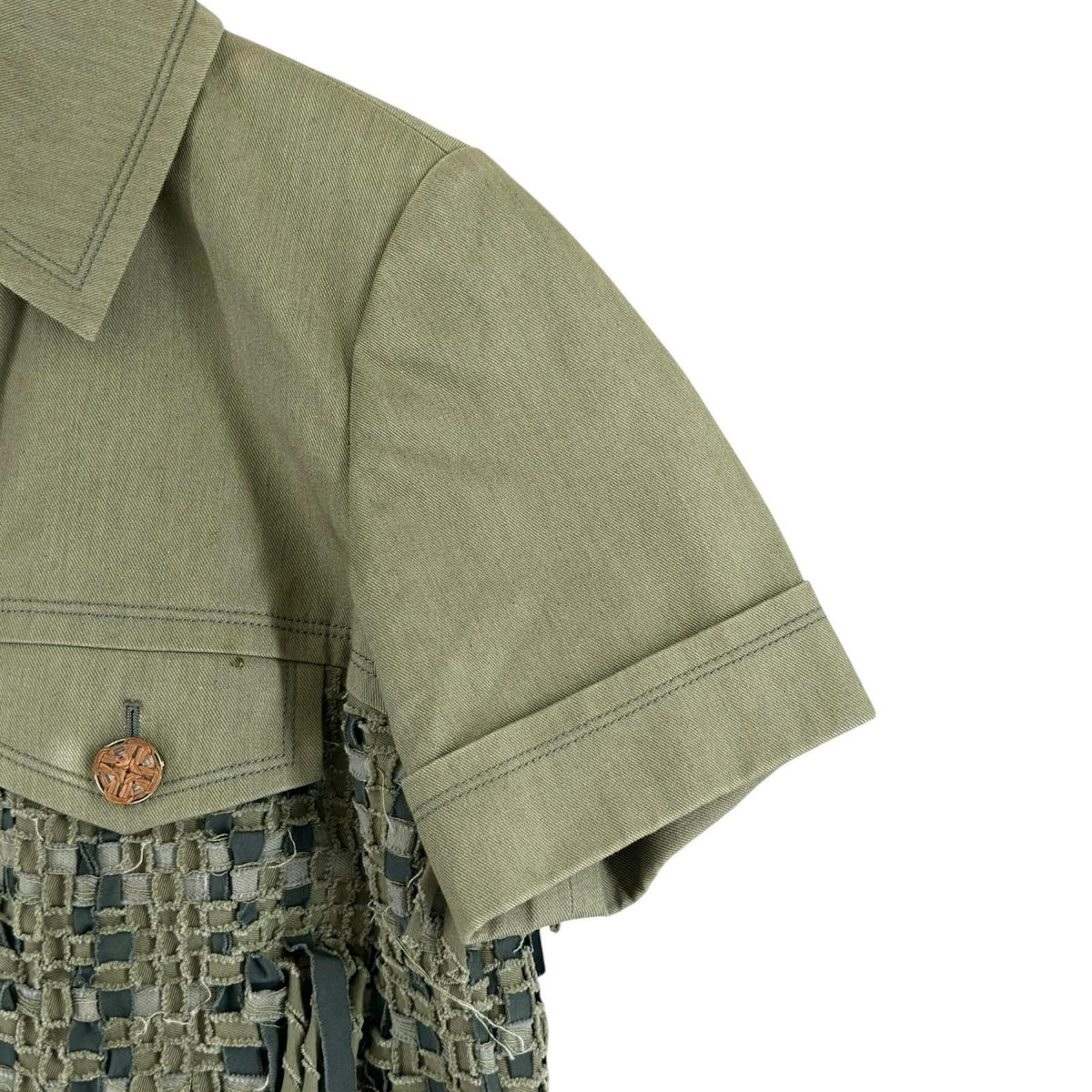 Chanel AW Military Jacket Cotton Khaki Coco Buttons 36 — view 5