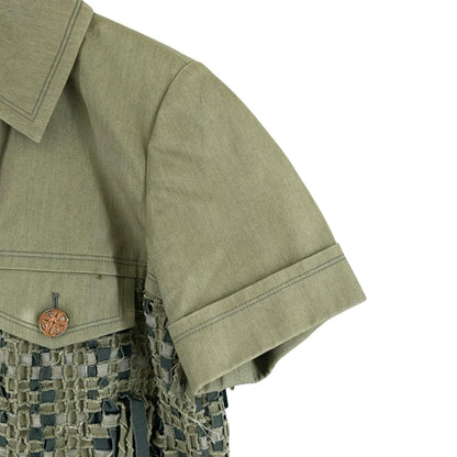 Chanel AW Military Jacket Cotton Khaki Coco Buttons 36 — view 5