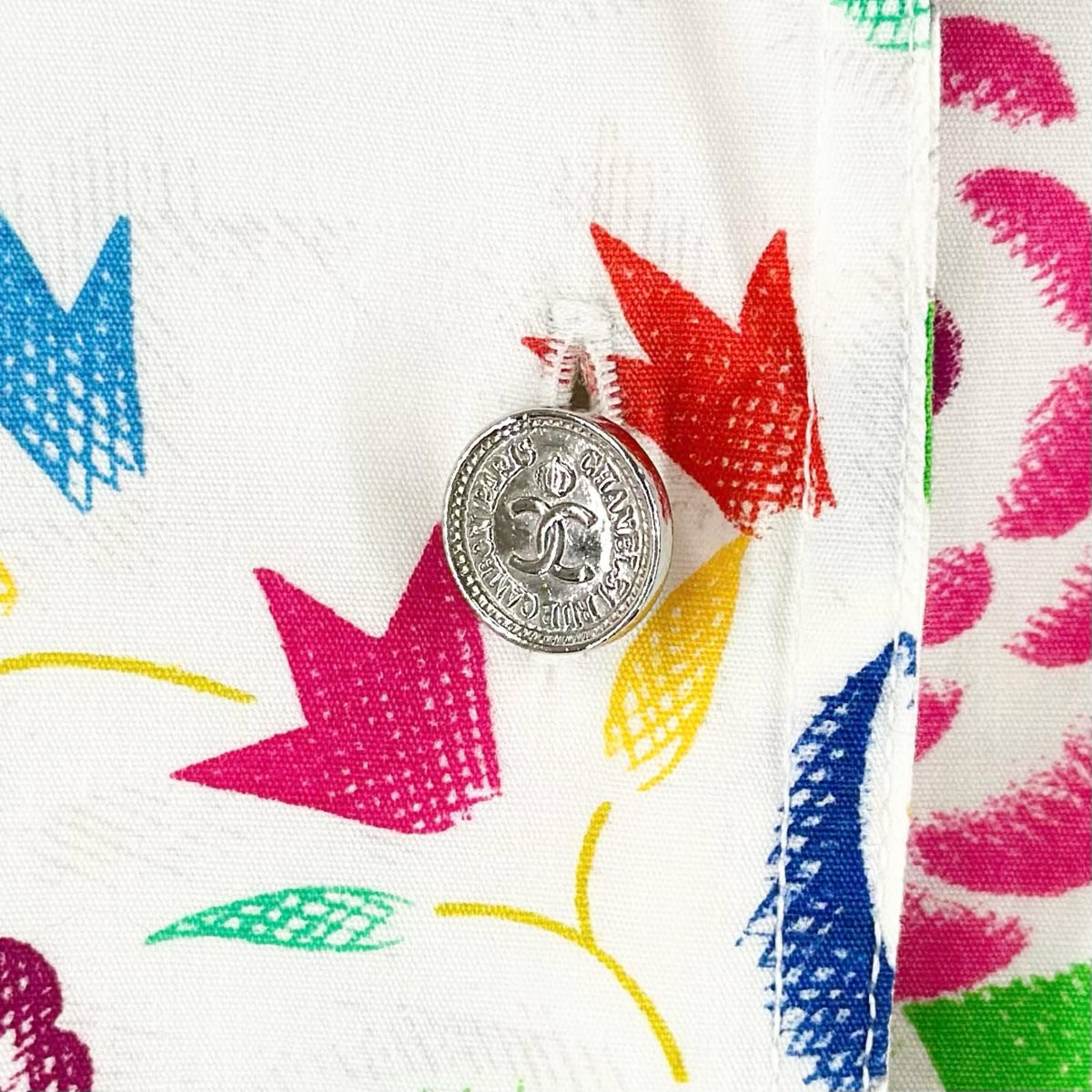 Chanel All Over Print SS Spring Summer Long Sleeve Shirt Cotton Multicolor 40 — view 6