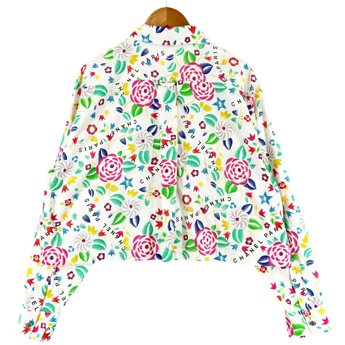 Chanel All Over Print SS Spring Summer Long Sleeve Shirt Cotton Multicolor 40 — view 2