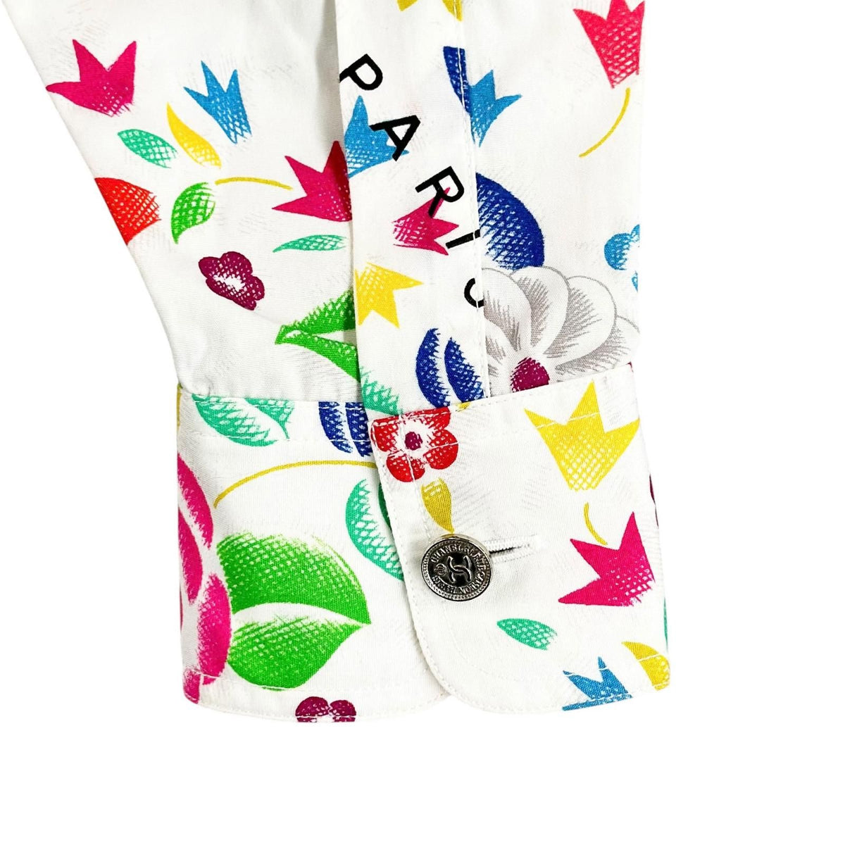 Chanel All Over Print SS Spring Summer Long Sleeve Shirt Cotton Multicolor 40 — view 5