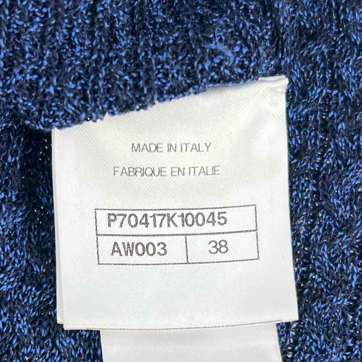 Chanel SS Short Sleeve Knit Silk Blue CC Logo Button Sweater 38 — view 8