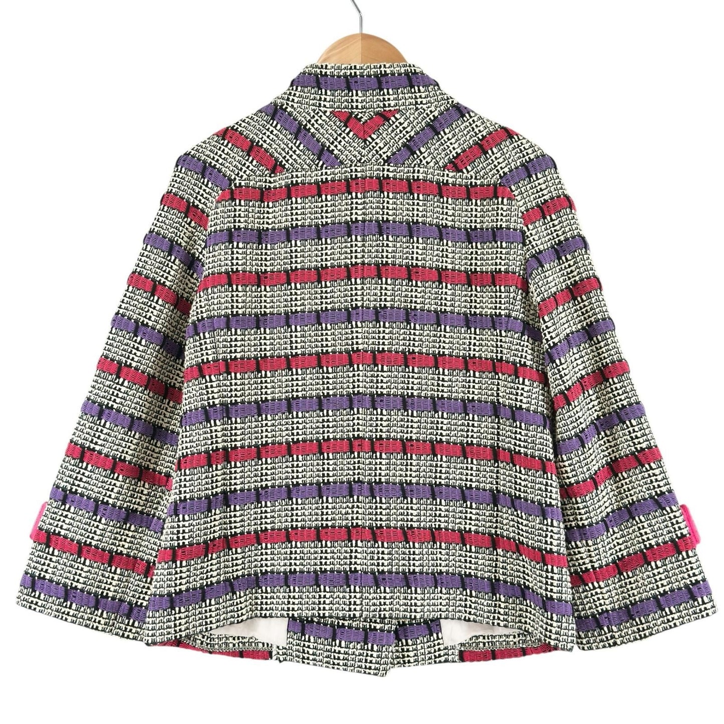 Chanel Border AW Collarless Jacket Cotton Multicolor 34 — view 2