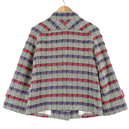 Chanel Border AW Collarless Jacket Cotton Multicolor 34 — view 2