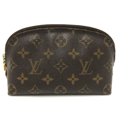 Louis Vuitton Makeup Pouch Pochette Cosmetic PM Monogram Canvas Brown