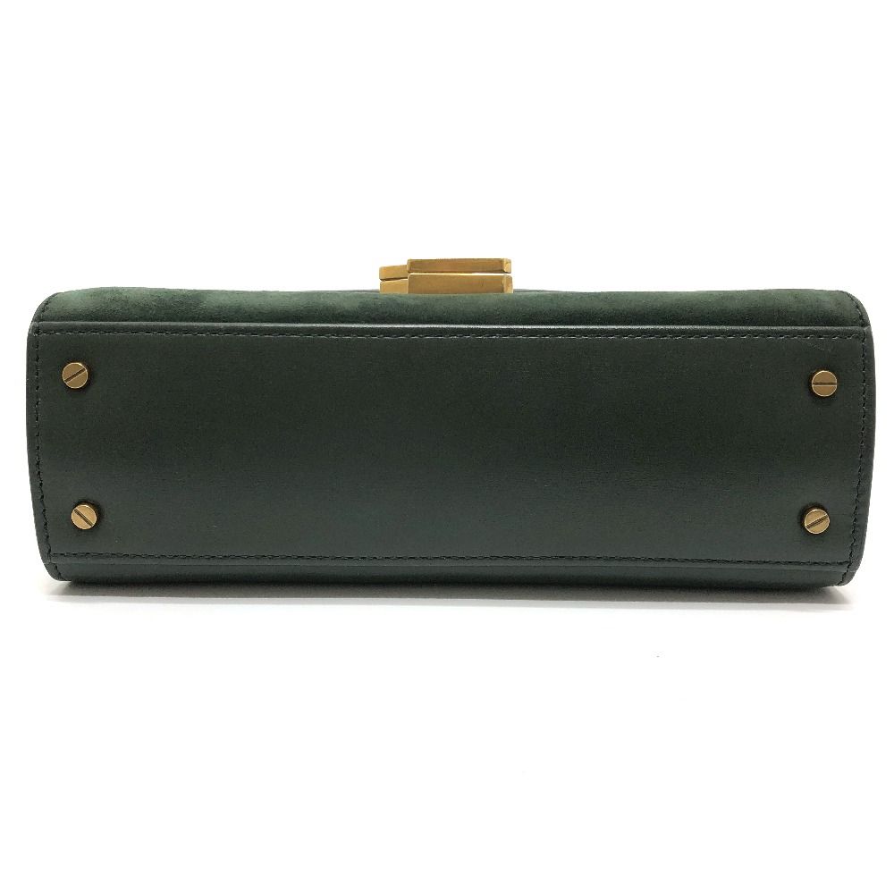 Saint Laurent Paris Handbag Cassandra Mini Top Handle Leather Suede Green — view 5