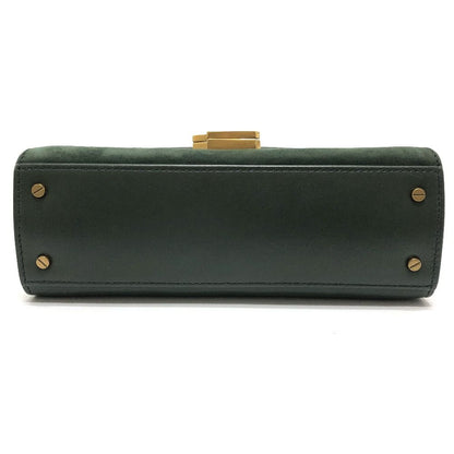 Saint Laurent Paris Handbag Cassandra Mini Top Handle Leather Suede Green — view 5