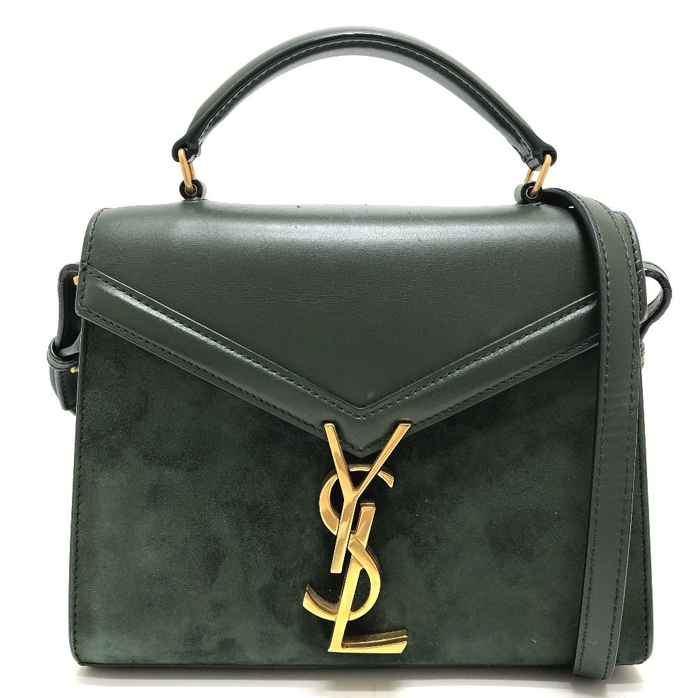 Saint Laurent Paris Handbag Cassandra Mini Top Handle Leather Suede Green