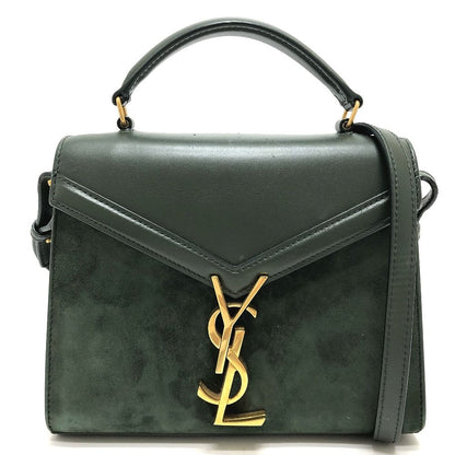 Saint Laurent Paris Handbag Cassandra Mini Top Handle Leather Suede Green