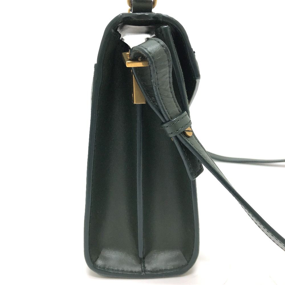 Saint Laurent Paris Handbag Cassandra Mini Top Handle Leather Suede Green — view 4