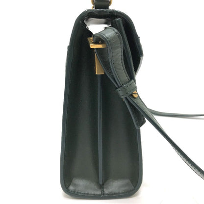 Saint Laurent Paris Handbag Cassandra Mini Top Handle Leather Suede Green — view 4
