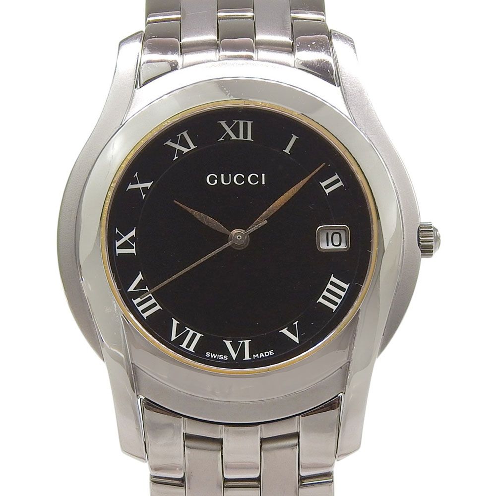 Gucci Class Stainless Steel Quartz Analog Display Black Dial Watch