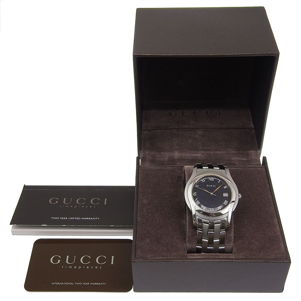 Gucci Class Stainless Steel Quartz Analog Display Black Dial Watch — view 8