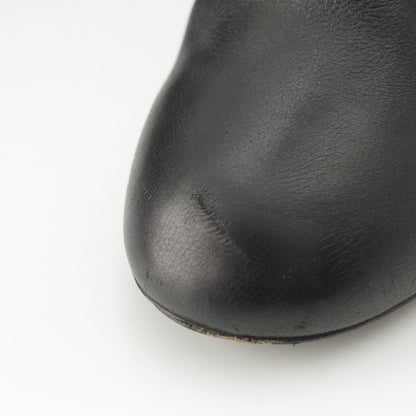 Chanel Leather Pearl Heels Long Boots Black 36.5C — view 8