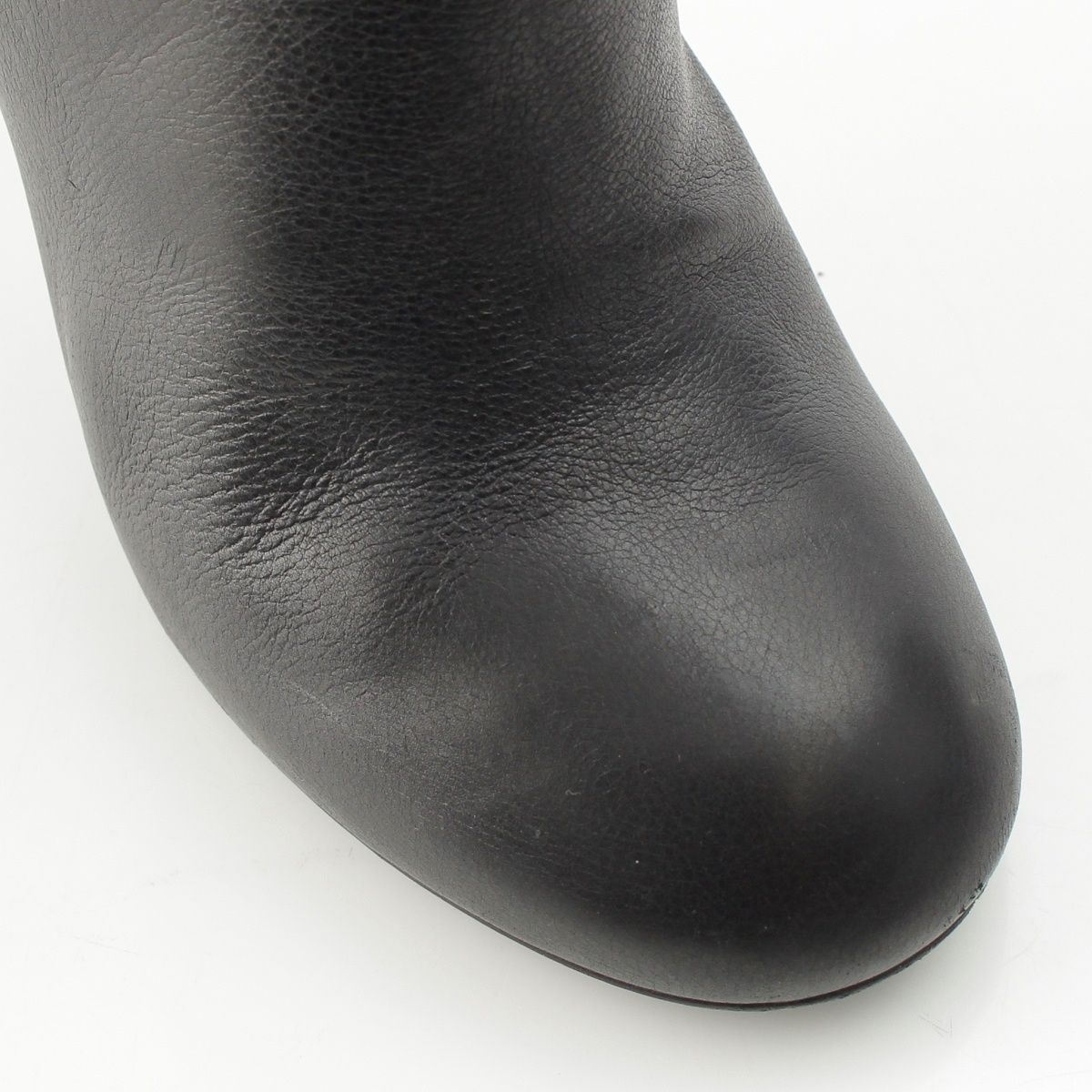 Chanel Leather Pearl Heels Long Boots Black 36.5C — view 6