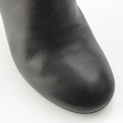 Chanel Leather Pearl Heels Long Boots Black 36.5C — view 6