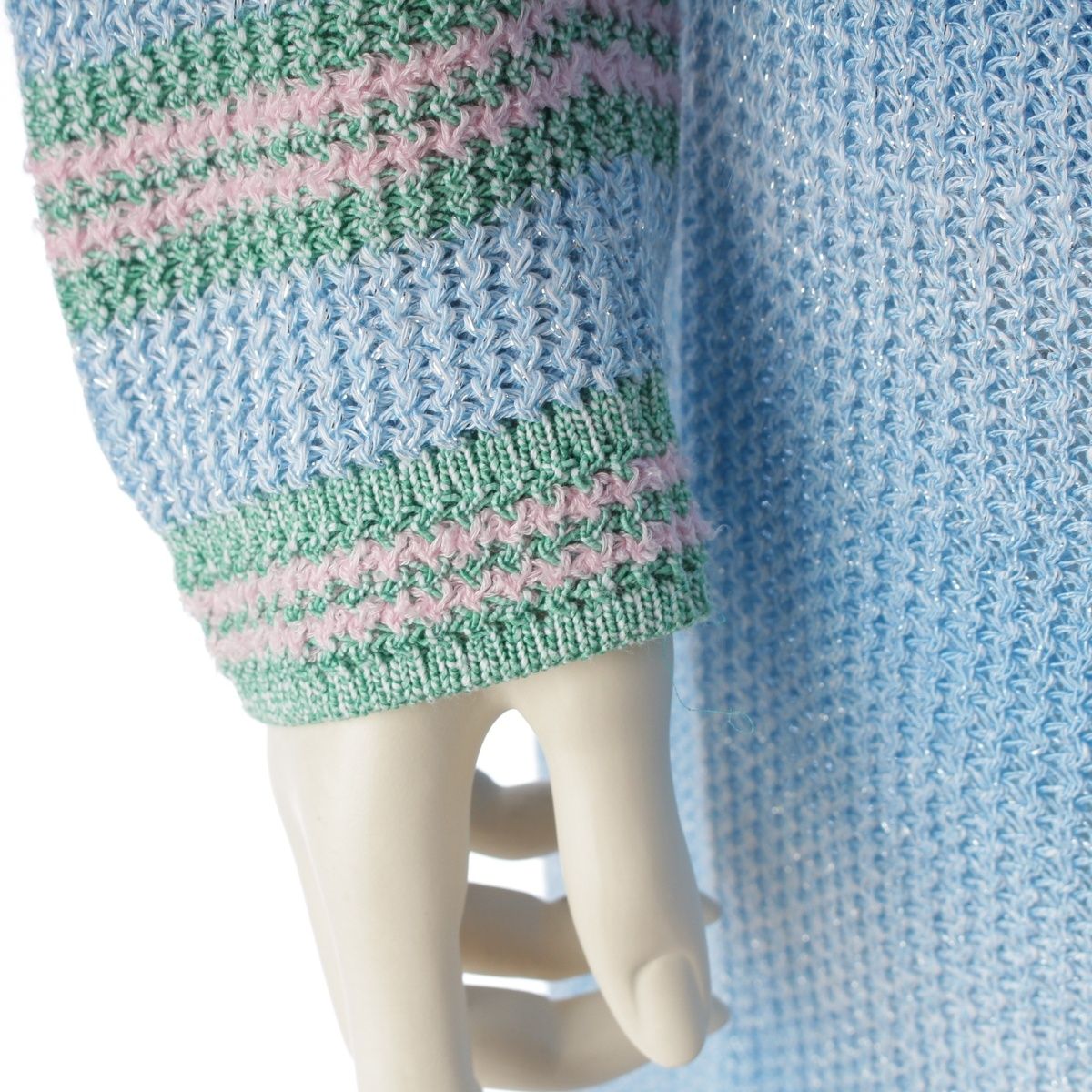 Chanel Linen Coco Button 4 Pocket Long Cardigan Light Blue 38 — view 6