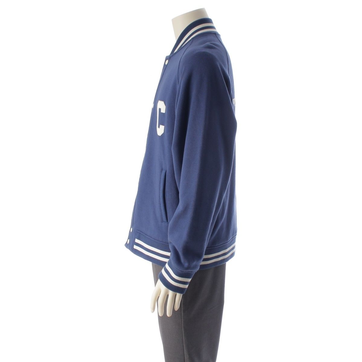 Celine Cotton Logo Teddy Tailored Jacket Varsity Blue — view 3
