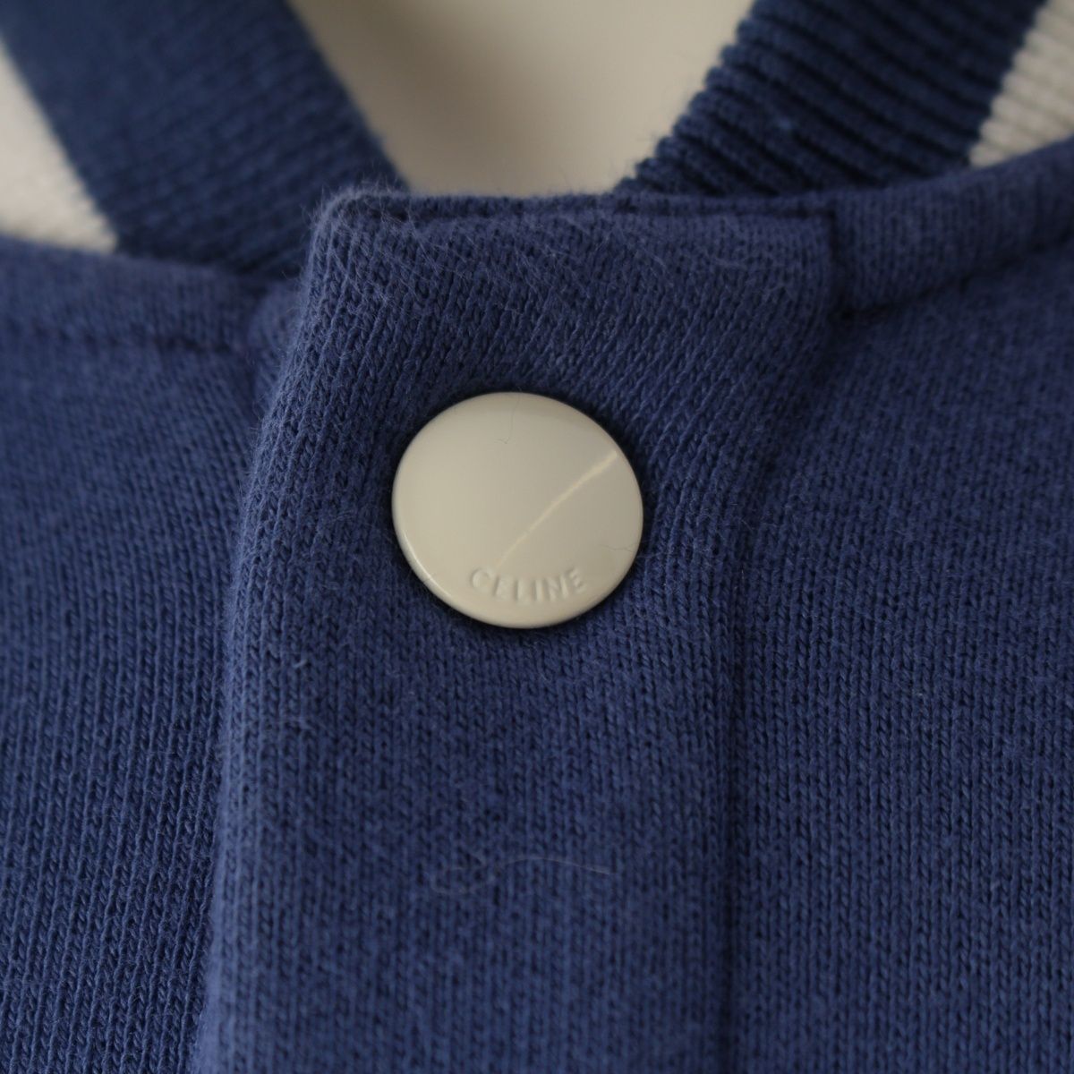 Celine Cotton Logo Teddy Tailored Jacket Varsity Blue — view 8