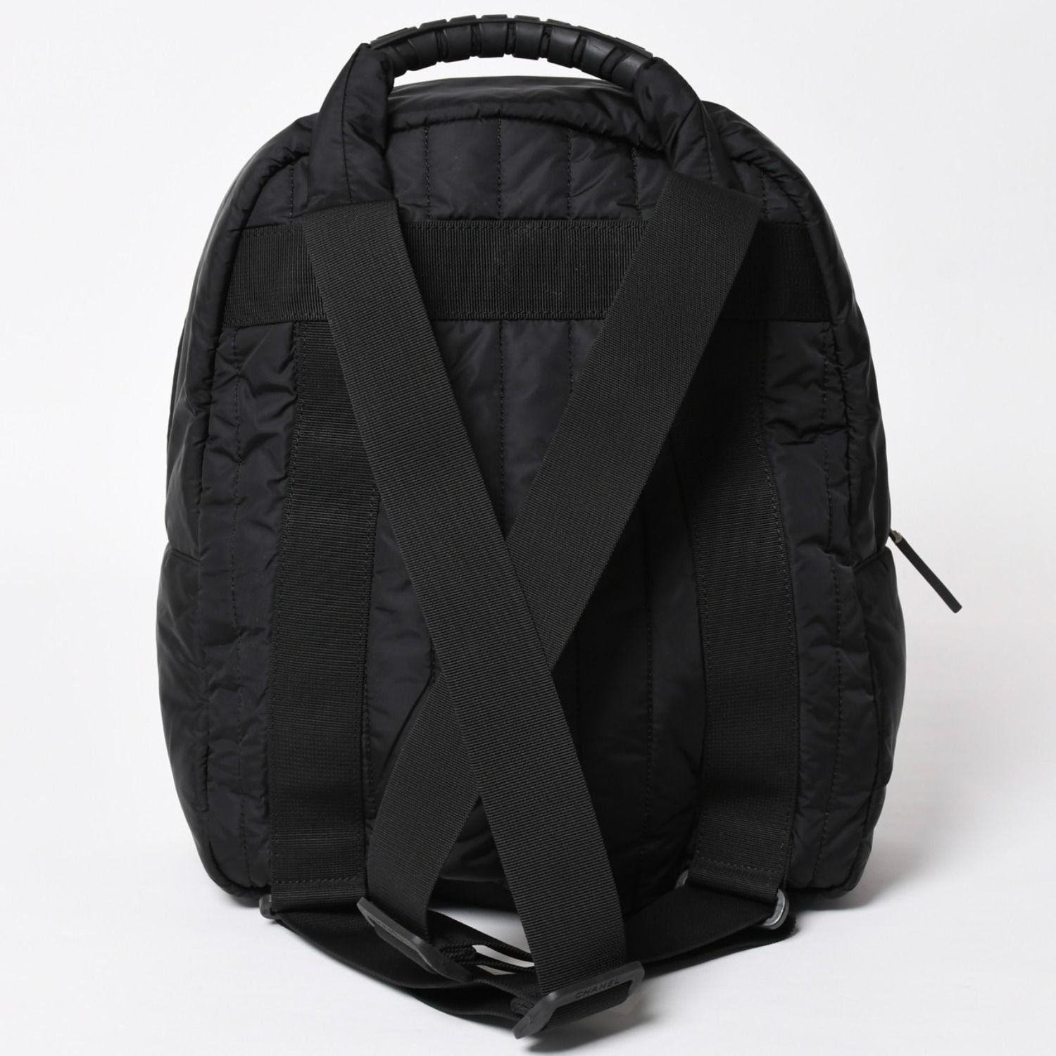 Chanel Sports Line Backpack CC Logo Nylon Stitch Black White — view 2