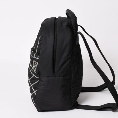 Chanel Sports Line Backpack CC Logo Nylon Stitch Black White — view 4