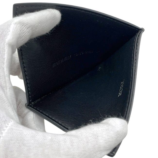 Dior Card Case Gray Holder Leather — view 3