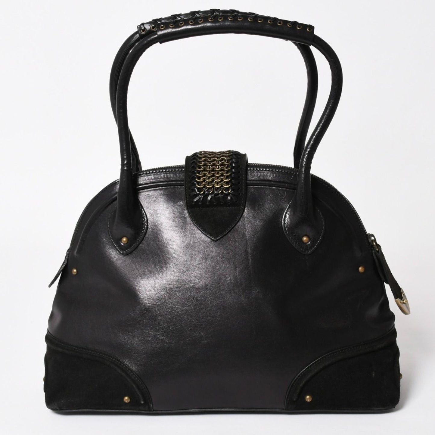 Dior Jeanne Handbag Calfskin Suede Galliano Era Metal Plate Studs Gold — view 2