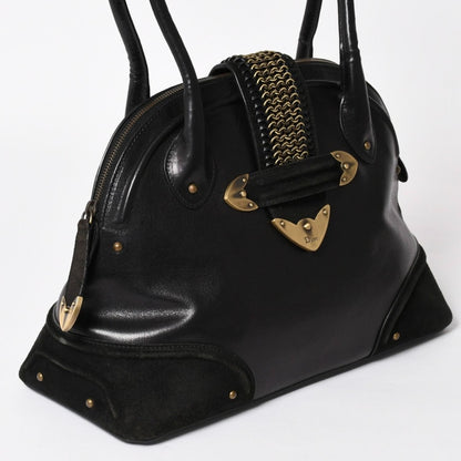Dior Jeanne Handbag Calfskin Suede Galliano Era Metal Plate Studs Gold — view 3