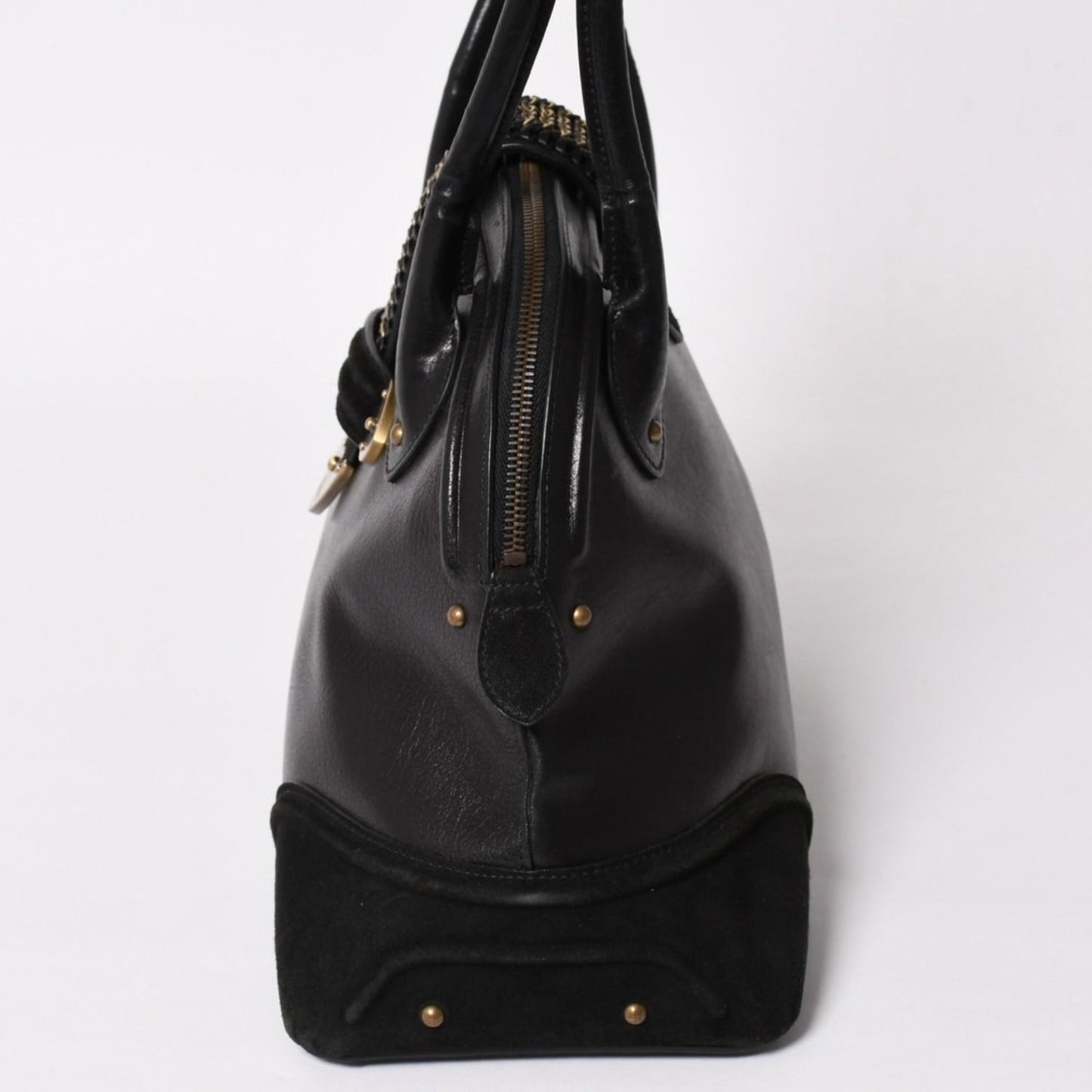 Dior Jeanne Handbag Calfskin Suede Galliano Era Metal Plate Studs Gold — view 4