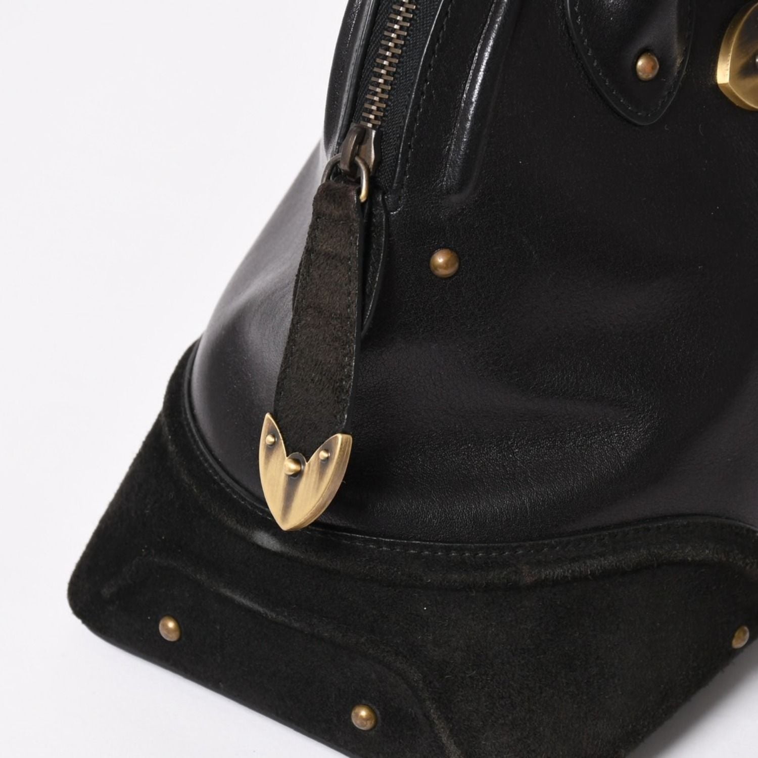Dior Jeanne Handbag Calfskin Suede Galliano Era Metal Plate Studs Gold — view 5