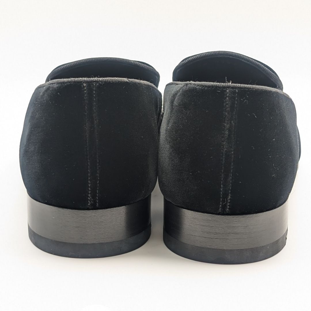 Louis Vuitton Chapman Brazza Auteuil Loafers Black Velvet Velour Embroidery — view 4