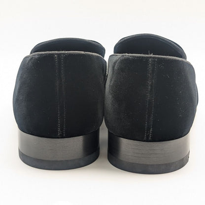 Louis Vuitton Chapman Brazza Auteuil Loafers Black Velvet Velour Embroidery — view 4