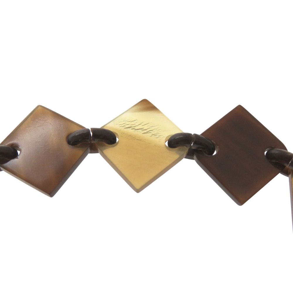 Hermes Diva Buffalo Horn 925 Sterling Silver Brown Necklace — view 5