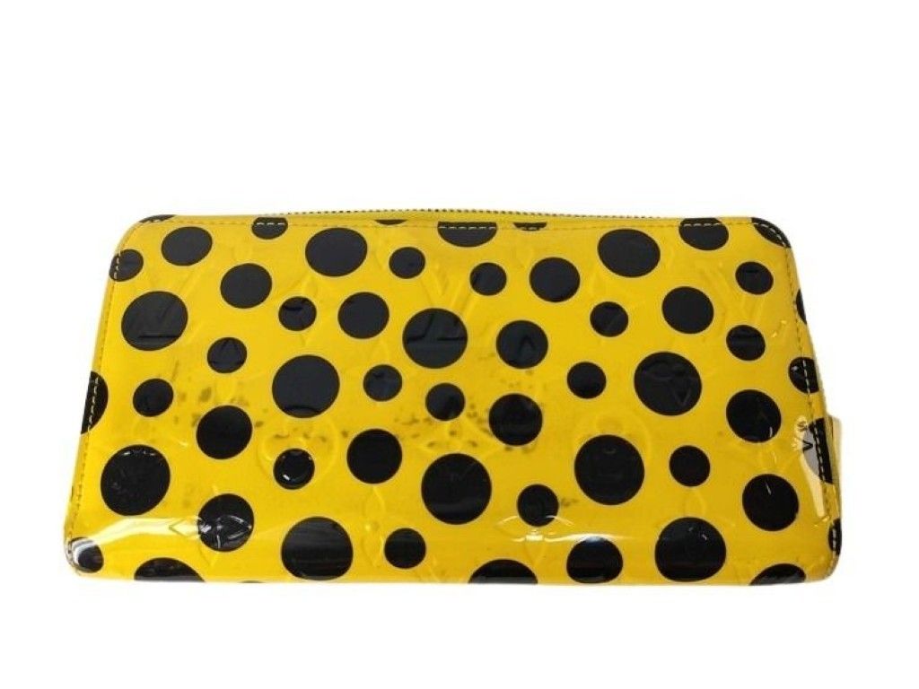 Louis Vuitton Wallet Zippy Yellow Black Yayoi Kusama Dot Infinity Gold