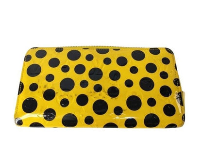 Louis Vuitton Wallet Zippy Yellow Black Yayoi Kusama Dot Infinity Gold