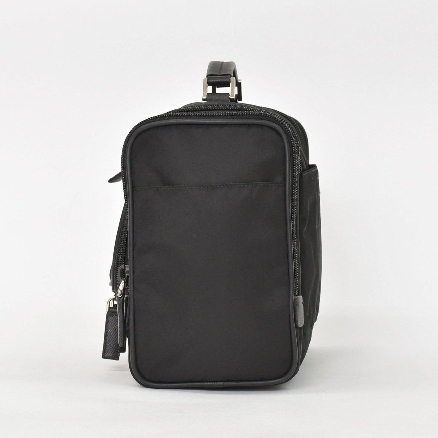 Prada Re-Nylon Travel Bag Carry on Pouch Nylon Saffiano Leather Triangle Logo — view 2