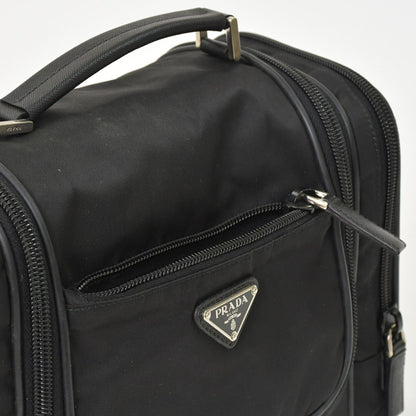 Prada Re-Nylon Travel Bag Carry on Pouch Nylon Saffiano Leather Triangle Logo — view 6