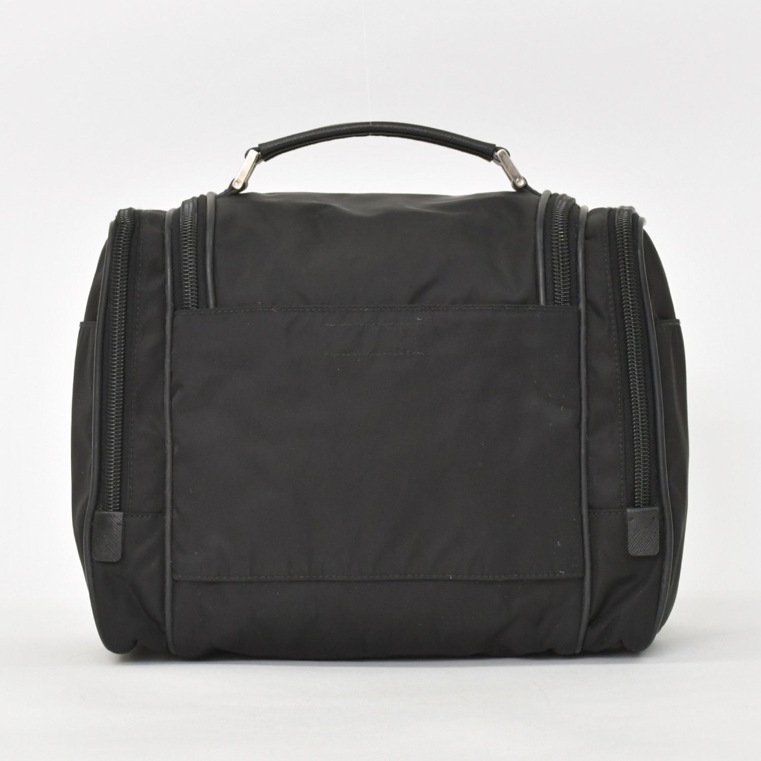 Prada Re-Nylon Travel Bag Carry on Pouch Nylon Saffiano Leather Triangle Logo — view 3