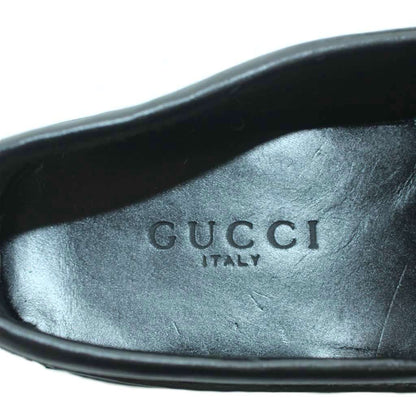 Gucci Loafers Leather Horsebit Square Toe Logo Black 6.5 — view 7