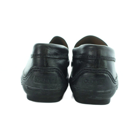 Gucci Loafers Leather Horsebit Square Toe Logo Black 6.5 — view 5