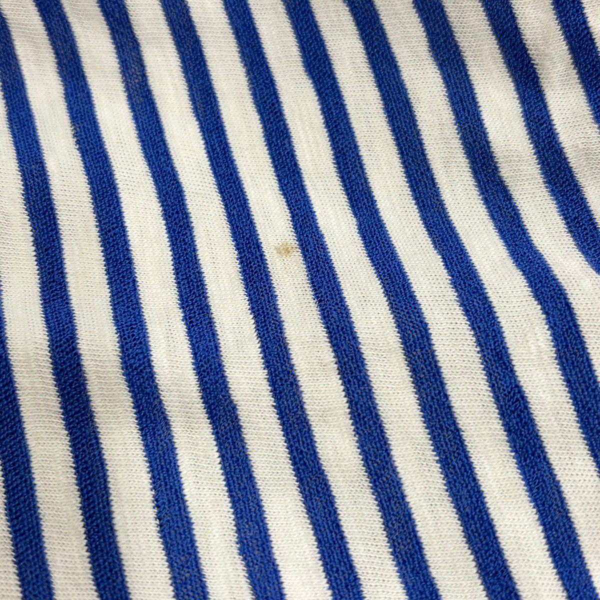 Chanel CC Logo Striped Shirred T-Shirt Blue White 34 — view 8