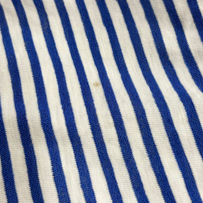 Chanel CC Logo Striped Shirred T-Shirt Blue White 34 — view 8